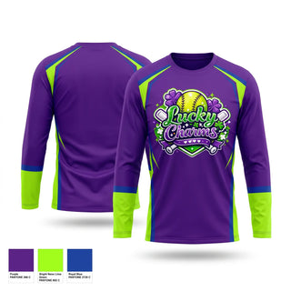 Long Sleeve Performance Shirt, Lucky Charms, Softball, Teamtime, Team time, sublimation, custom sports apparel, team uniforms, spirit wear, spiritwear, sports uniforms, custom shirts, team store, custom team store, fundraiser sports, apparel fundraiser