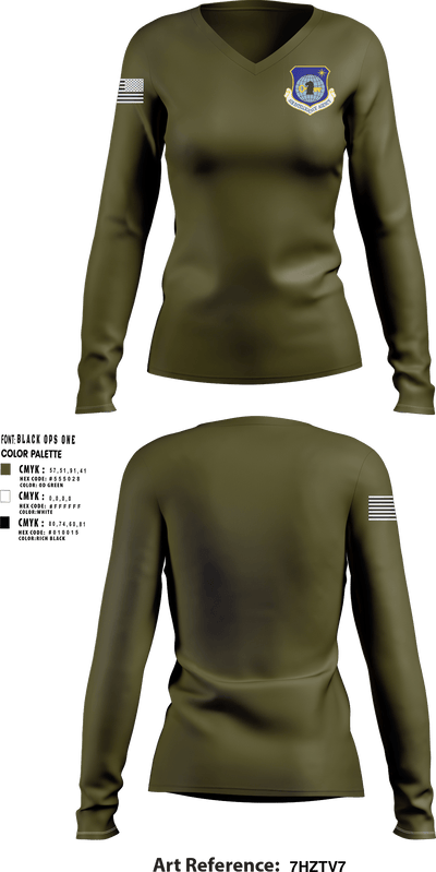 2036 OSS 53905537 Women's Long Sleeve V-neck Shirt - 1