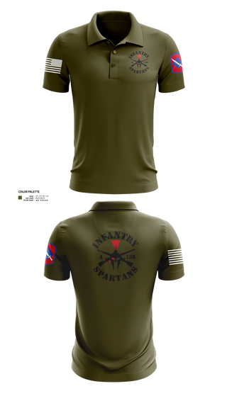 Short Sleeve Performance Polo, Alpha Company 1-138th Infantry Regiment, , Teamtime, Team time, sublimation, custom sports apparel, team uniforms, spirit wear, spiritwear, sports uniforms, custom shirts, team store, custom team store, fundraiser sports, apparel fundraiser