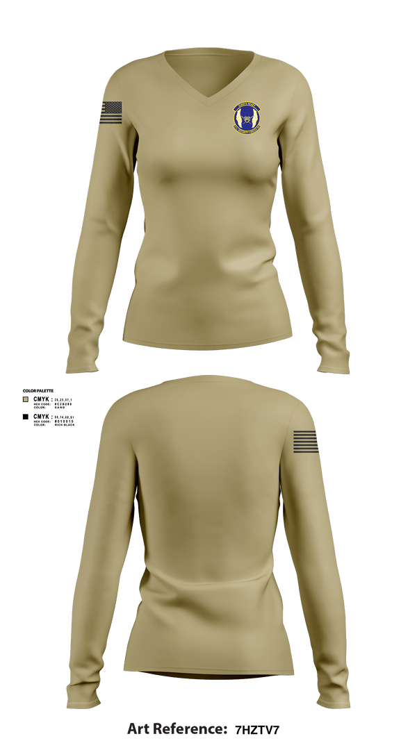 Women's Long Sleeve Vneck Shirt, 51SFS Metal Tigers, Air Force, Teamtime, Team time, sublimation, custom sports apparel, team uniforms, spirit wear, spiritwear, sports uniforms, custom shirts, team store, custom team store, fundraiser sports, apparel fundraiser
