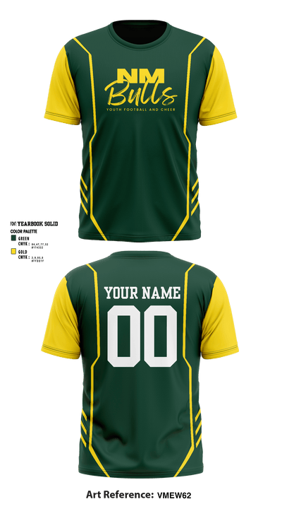 New Milford Bulls Football And Cheerleading 19489077 Short Sleeve Performance Shirt - 5