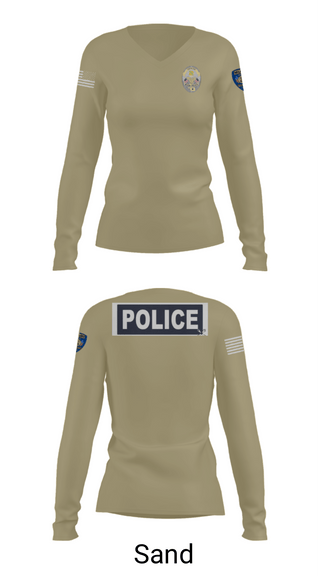 Women's Long Sleeve Vneck Shirt, Miami Police Department, Police, Teamtime, Team time, sublimation, custom sports apparel, team uniforms, spirit wear, spiritwear, sports uniforms, custom shirts, team store, custom team store, fundraiser sports, apparel fundraiser