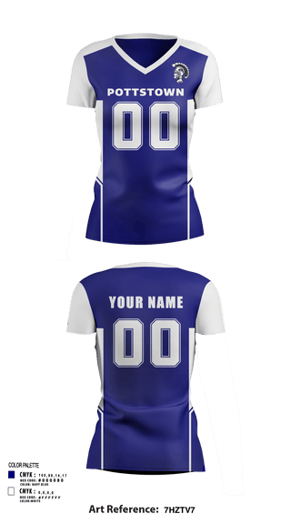 Women's Short Sleeve Vneck Shirt, Pottstown High School Volleyball, Women's Volleyball, Teamtime, Team time, sublimation, custom sports apparel, team uniforms, spirit wear, spiritwear, sports uniforms, custom shirts, team store, custom team store, fundraiser sports, apparel fundraiser