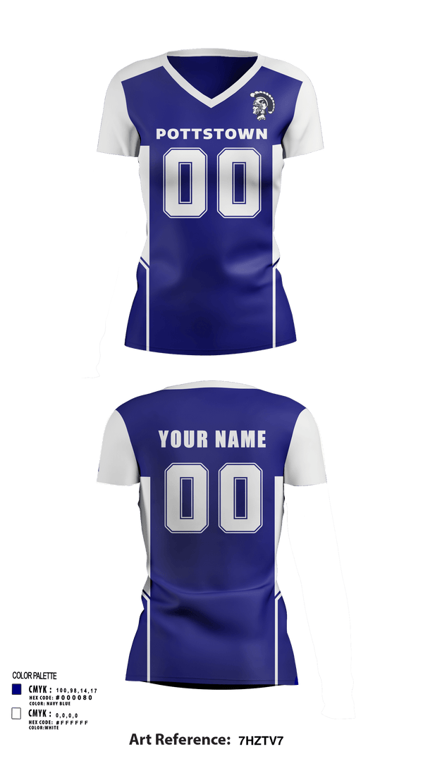 Women's Short Sleeve Vneck Shirt, Pottstown High School Volleyball, Women's Volleyball, Teamtime, Team time, sublimation, custom sports apparel, team uniforms, spirit wear, spiritwear, sports uniforms, custom shirts, team store, custom team store, fundraiser sports, apparel fundraiser