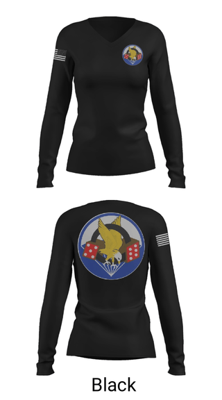 Women's Long Sleeve Vneck Shirt, 506th PIR, Army, Teamtime, Team time, sublimation, custom sports apparel, team uniforms, spirit wear, spiritwear, sports uniforms, custom shirts, team store, custom team store, fundraiser sports, apparel fundraiser