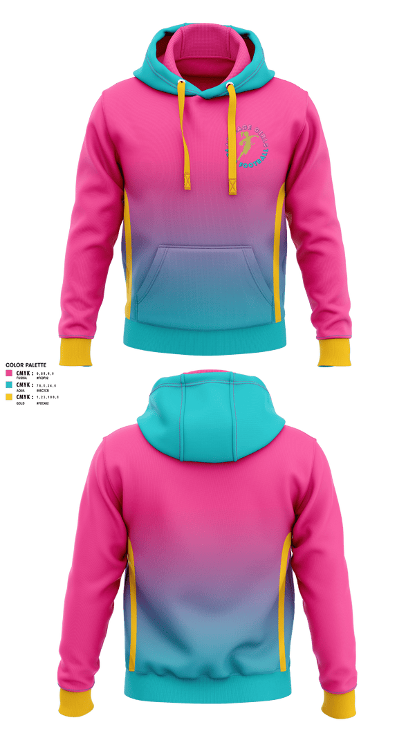 Hoodie, Acreage Girls Flag Football, Football, Teamtime, Team time, sublimation, custom sports apparel, team uniforms, spirit wear, spiritwear, sports uniforms, custom shirts, team store, custom team store, fundraiser sports, apparel fundraiser