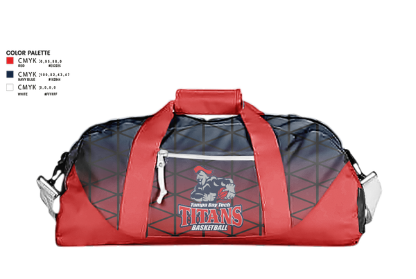 Duffle Bag, Tampa Bay Tech Titans Basketball, Men's Basketball, Teamtime, Team time, sublimation, custom sports apparel, team uniforms, spirit wear, spiritwear, sports uniforms, custom shirts, team store, custom team store, fundraiser sports, apparel fundraiser