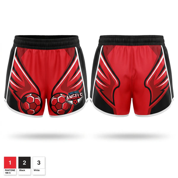 Womens Shorts, Lakes Area Angels, Women's Soccer, Teamtime, Team time, sublimation, custom sports apparel, team uniforms, spirit wear, spiritwear, sports uniforms, custom shirts, team store, custom team store, fundraiser sports, apparel fundraiser
