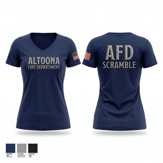Womens Short Sleeve Vneck Shirt, Altoona Fire Department, Fire Department, Teamtime, Team time, sublimation, custom sports apparel, team uniforms, spirit wear, spiritwear, sports uniforms, custom shirts, team store, custom team store, fundraiser sports, apparel fundraiser