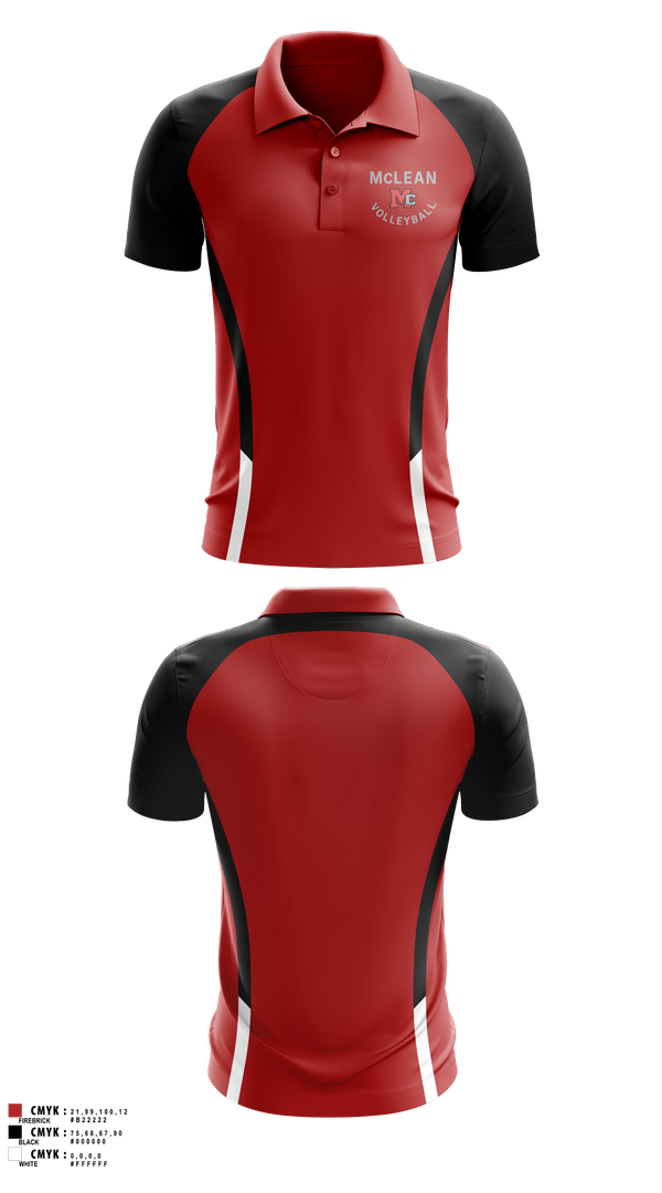 Short Sleeve Performance Polo, McLean Girls Volleyball, Women's Volleyball, Teamtime, Team time, sublimation, custom sports apparel, team uniforms, spirit wear, spiritwear, sports uniforms, custom shirts, team store, custom team store, fundraiser sports, apparel fundraiser
