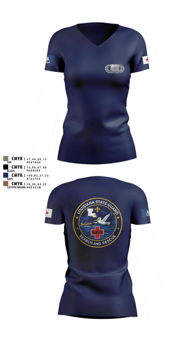 Louisiana State Guard 59908555 Women's Short Sleeve V-neck Shirt - 5