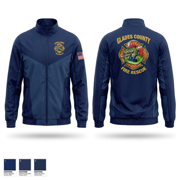 Windbreaker, Glades County Fire Rescue, Fire Department, Teamtime, Team time, sublimation, custom sports apparel, team uniforms, spirit wear, spiritwear, sports uniforms, custom shirts, team store, custom team store, fundraiser sports, apparel fundraiser