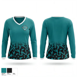 Womens Long Sleeve Vneck Shirt, Nassau Ballerz, Men's Basketball, Teamtime, Team time, sublimation, custom sports apparel, team uniforms, spirit wear, spiritwear, sports uniforms, custom shirts, team store, custom team store, fundraiser sports, apparel fundraiser