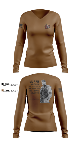 Womens Long Sleeve Vneck Shirt, H2F_1MED_, Army, Teamtime, Team time, sublimation, custom sports apparel, team uniforms, spirit wear, spiritwear, sports uniforms, custom shirts, team store, custom team store, fundraiser sports, apparel fundraiser