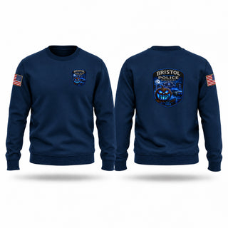 Crew Neck Sweatshirt, Bristol TN Police Department, Police, Teamtime, Team time, sublimation, custom sports apparel, team uniforms, spirit wear, spiritwear, sports uniforms, custom shirts, team store, custom team store, fundraiser sports, apparel fundraiser