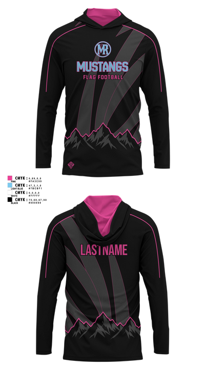Mountain Range HS Flag Football Long Sleeve hooded sunshirt - 2