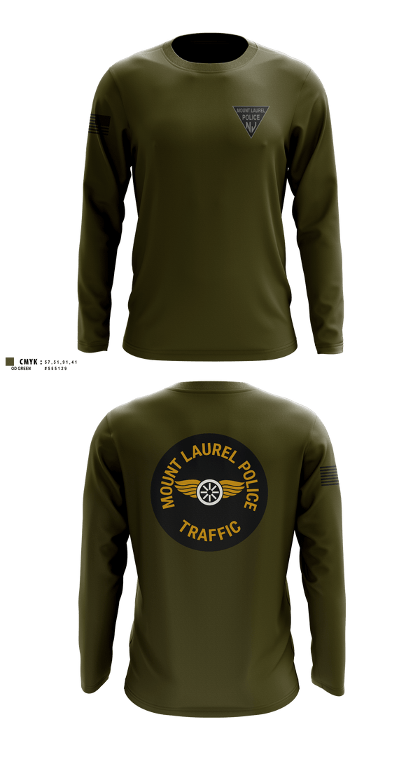 Long Sleeve Performance Shirt, Mount Laurel NJ Police Traffic Bureau, Police, Teamtime, Team time, sublimation, custom sports apparel, team uniforms, spirit wear, spiritwear, sports uniforms, custom shirts, team store, custom team store, fundraiser sports, apparel fundraiser
