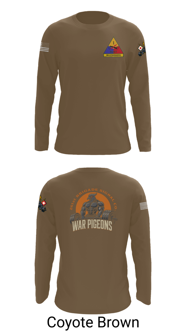 Long Sleeve Performance Shirt, 261st War Pigeons, Army, Teamtime, Team time, sublimation, custom sports apparel, team uniforms, spirit wear, spiritwear, sports uniforms, custom shirts, team store, custom team store, fundraiser sports, apparel fundraiser