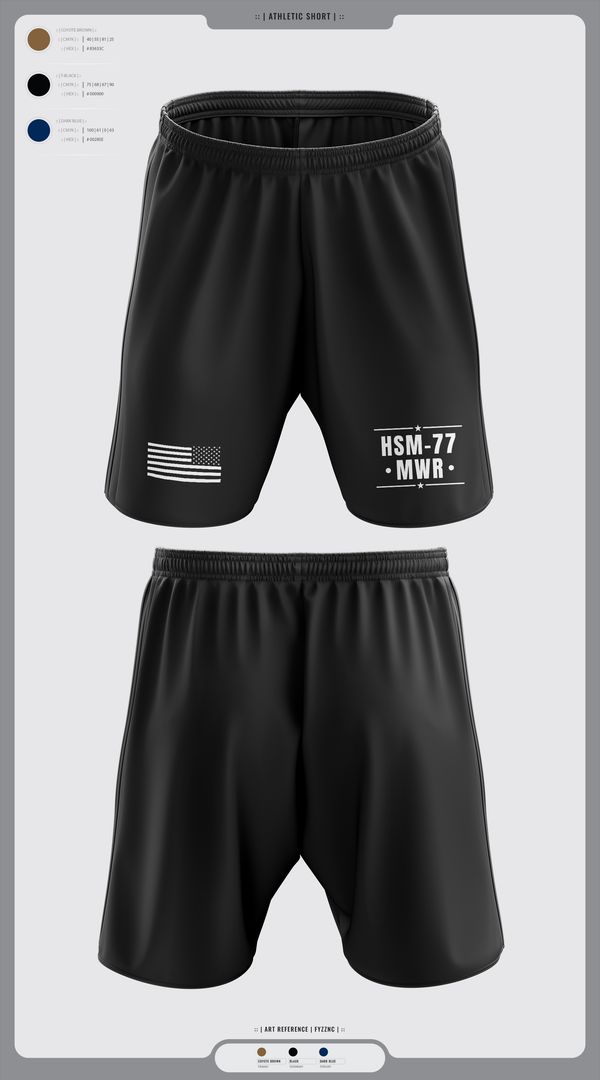 Athletic Shorts With Pockets, HSM-77 MWR, , Teamtime, Team time, sublimation, custom sports apparel, team uniforms, spirit wear, spiritwear, sports uniforms, custom shirts, team store, custom team store, fundraiser sports, apparel fundraiser