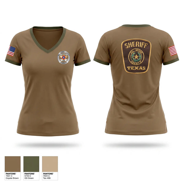 Womens Short Sleeve Vneck Shirt, Val Verde County Sheriff's Office, Police, Teamtime, Team time, sublimation, custom sports apparel, team uniforms, spirit wear, spiritwear, sports uniforms, custom shirts, team store, custom team store, fundraiser sports, apparel fundraiser