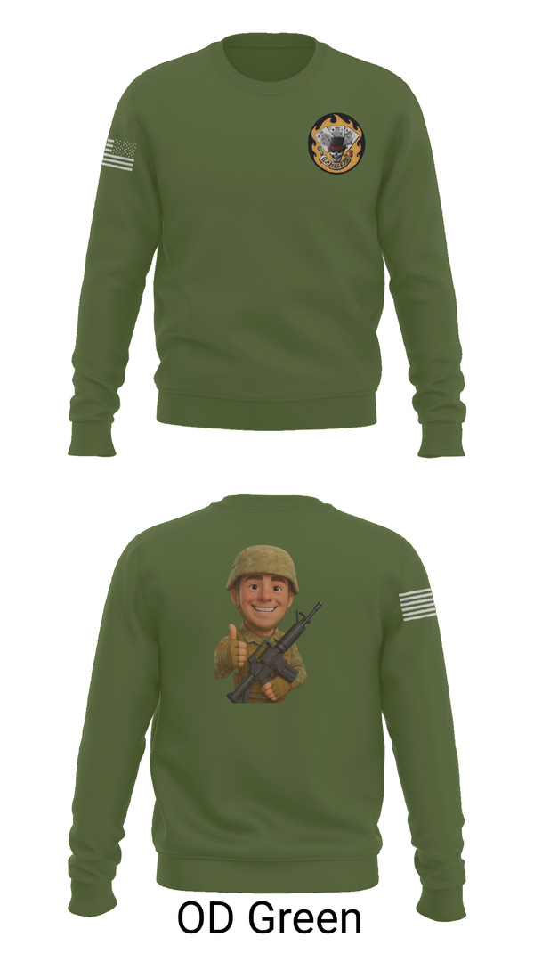 Crew Neck Sweatshirt, 2-69 GCo, Army, Teamtime, Team time, sublimation, custom sports apparel, team uniforms, spirit wear, spiritwear, sports uniforms, custom shirts, team store, custom team store, fundraiser sports, apparel fundraiser