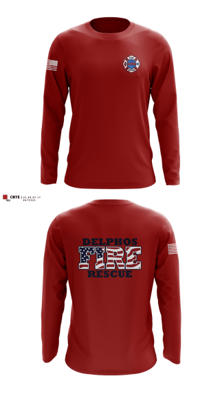 Long Sleeve Performance Shirt, Delphos, Fire Department, Teamtime, Team time, sublimation, custom sports apparel, team uniforms, spirit wear, spiritwear, sports uniforms, custom shirts, team store, custom team store, fundraiser sports, apparel fundraiser