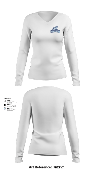 West Orange Mountaineers Basketball 93862172 Women's Long Sleeve V-neck Shirt - 45