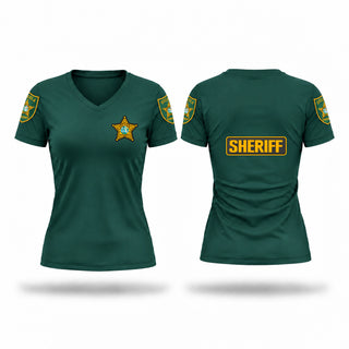 Womens Short Sleeve Vneck Shirt, Osceola County Sheriff’s Office, Police, Teamtime, Team time, sublimation, custom sports apparel, team uniforms, spirit wear, spiritwear, sports uniforms, custom shirts, team store, custom team store, fundraiser sports, apparel fundraiser