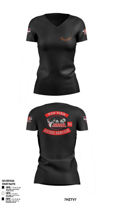 Old School Guide Service 17120753 Women's Short Sleeve V-neck Shirt - 5