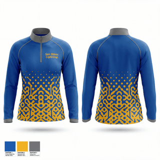 Quarter Zip Jacket, San Dimas Lightning, Baseball, Teamtime, Team time, sublimation, custom sports apparel, team uniforms, spirit wear, spiritwear, sports uniforms, custom shirts, team store, custom team store, fundraiser sports, apparel fundraiser