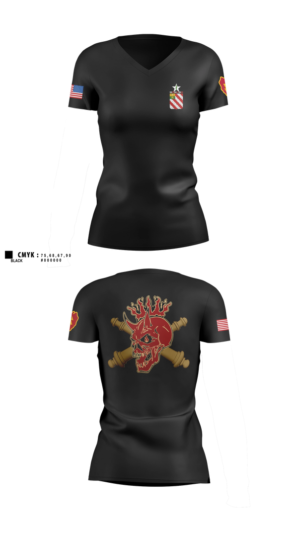 Womens Short Sleeve Vneck Shirt, C/1-8 FA, Army, Teamtime, Team time, sublimation, custom sports apparel, team uniforms, spirit wear, spiritwear, sports uniforms, custom shirts, team store, custom team store, fundraiser sports, apparel fundraiser