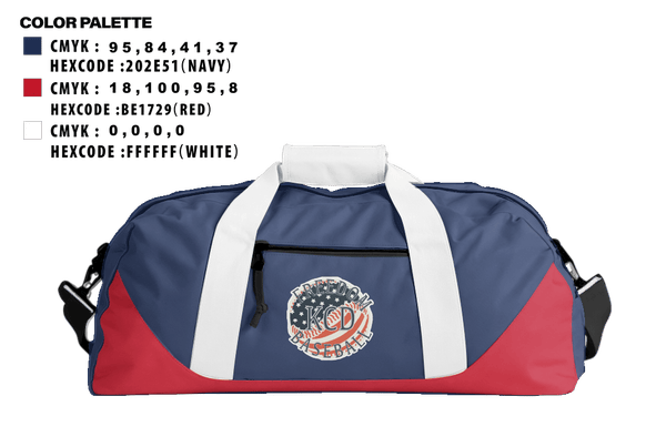Duffle Bag, KCD Freedom, Baseball, Teamtime, Team time, sublimation, custom sports apparel, team uniforms, spirit wear, spiritwear, sports uniforms, custom shirts, team store, custom team store, fundraiser sports, apparel fundraiser