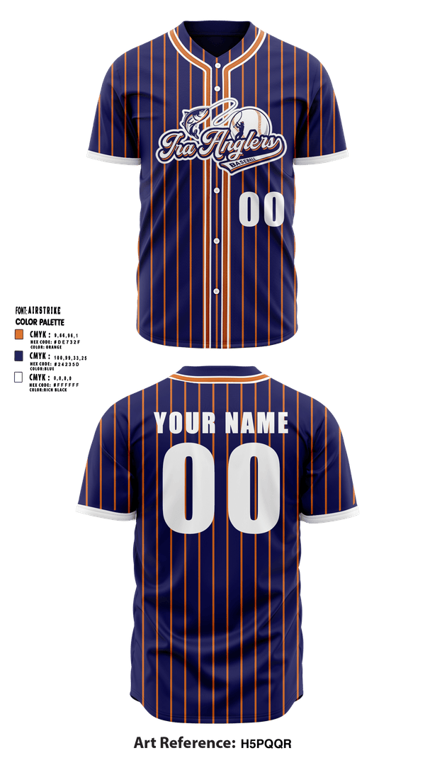 Full Button Baseball Jersey, Ira Township Anglers, Baseball, Teamtime, Team time, sublimation, custom sports apparel, team uniforms, spirit wear, spiritwear, sports uniforms, custom shirts, team store, custom team store, fundraiser sports, apparel fundraiser