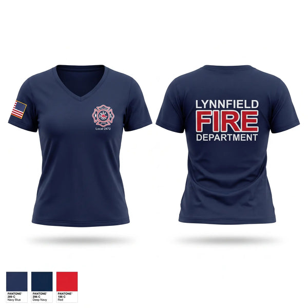 Womens Short Sleeve Vneck Shirt, Lynnfield Fire Department, Fire Department, Teamtime, Team time, sublimation, custom sports apparel, team uniforms, spirit wear, spiritwear, sports uniforms, custom shirts, team store, custom team store, fundraiser sports, apparel fundraiser