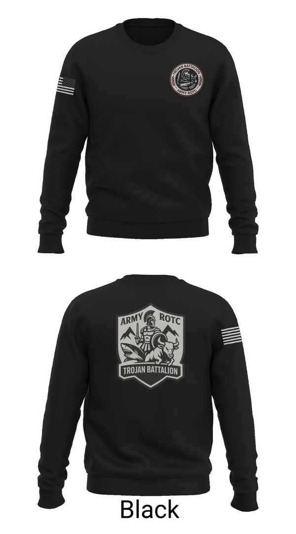 Crew Neck Sweatshirt, Trojan Battalion, Army, Teamtime, Team time, sublimation, custom sports apparel, team uniforms, spirit wear, spiritwear, sports uniforms, custom shirts, team store, custom team store, fundraiser sports, apparel fundraiser