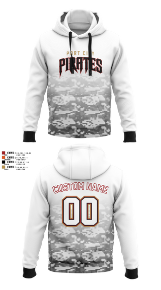 Hoodie, Port City Pirates, Baseball, Teamtime, Team time, sublimation, custom sports apparel, team uniforms, spirit wear, spiritwear, sports uniforms, custom shirts, team store, custom team store, fundraiser sports, apparel fundraiser