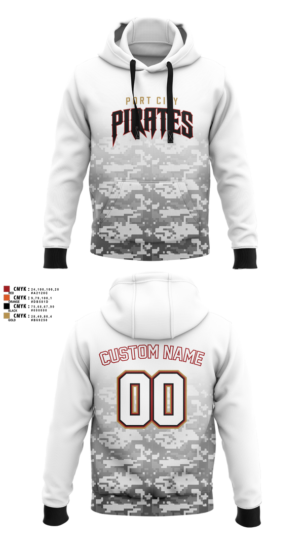 Hoodie, Port City Pirates, Baseball, Teamtime, Team time, sublimation, custom sports apparel, team uniforms, spirit wear, spiritwear, sports uniforms, custom shirts, team store, custom team store, fundraiser sports, apparel fundraiser