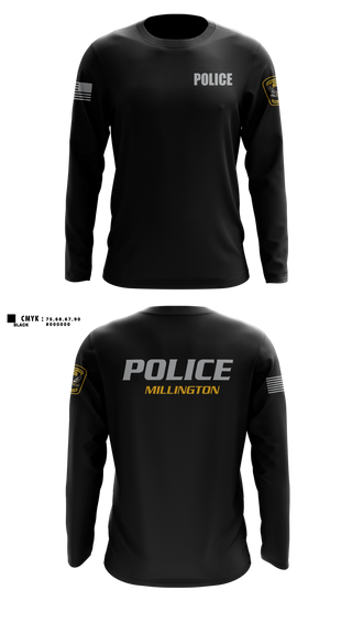Long Sleeve Performance Shirt, Millington Police Department, Police, Teamtime, Team time, sublimation, custom sports apparel, team uniforms, spirit wear, spiritwear, sports uniforms, custom shirts, team store, custom team store, fundraiser sports, apparel fundraiser