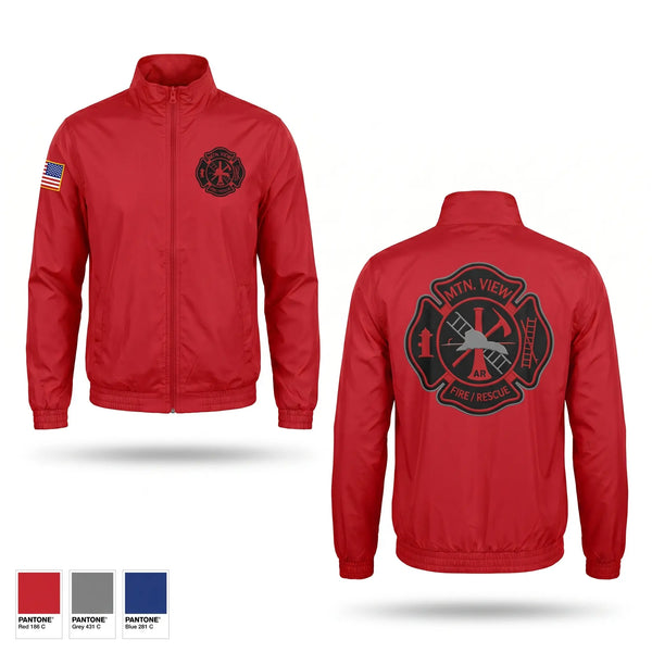 Windbreaker, Mountain View Fire Department, Fire Department, Teamtime, Team time, sublimation, custom sports apparel, team uniforms, spirit wear, spiritwear, sports uniforms, custom shirts, team store, custom team store, fundraiser sports, apparel fundraiser