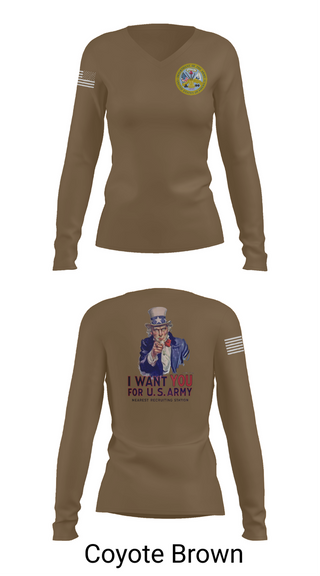 Womens Long Sleeve Vneck Shirt, US Army I Want You, Army, Teamtime, Team time, sublimation, custom sports apparel, team uniforms, spirit wear, spiritwear, sports uniforms, custom shirts, team store, custom team store, fundraiser sports, apparel fundraiser