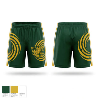 Athletic Shorts With Pockets, Muskegon Catholic Central Cheer, Cheer, Teamtime, Team time, sublimation, custom sports apparel, team uniforms, spirit wear, spiritwear, sports uniforms, custom shirts, team store, custom team store, fundraiser sports, apparel fundraiser