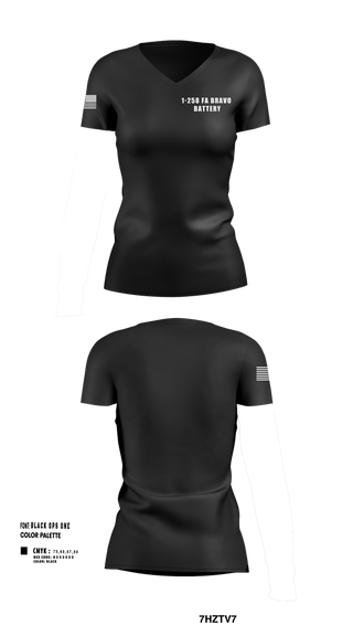 Womens Short Sleeve Vneck Shirt, 1-258 FA BRAVO BATTERY, , Teamtime, Team time, sublimation, custom sports apparel, team uniforms, spirit wear, spiritwear, sports uniforms, custom shirts, team store, custom team store, fundraiser sports, apparel fundraiser