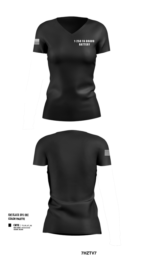 Womens Short Sleeve Vneck Shirt, 1-258 FA BRAVO BATTERY, , Teamtime, Team time, sublimation, custom sports apparel, team uniforms, spirit wear, spiritwear, sports uniforms, custom shirts, team store, custom team store, fundraiser sports, apparel fundraiser
