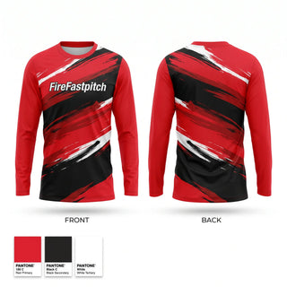 Long Sleeve Performance Shirt, Fire-Fastpitch, Softball, Teamtime, Team time, sublimation, custom sports apparel, team uniforms, spirit wear, spiritwear, sports uniforms, custom shirts, team store, custom team store, fundraiser sports, apparel fundraiser