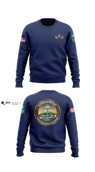 Crew Neck Sweatshirt, COMSUBPAC CPOA, Navy, Teamtime, Team time, sublimation, custom sports apparel, team uniforms, spirit wear, spiritwear, sports uniforms, custom shirts, team store, custom team store, fundraiser sports, apparel fundraiser