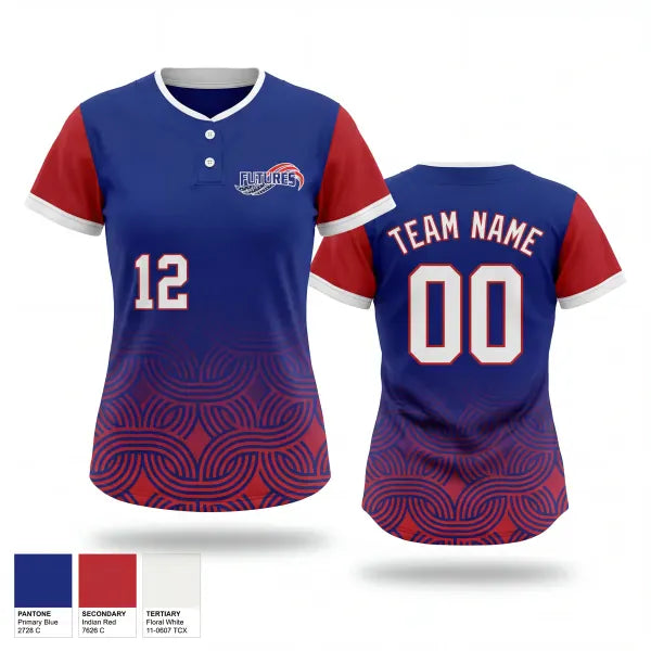 Two Button Softball Jersey, Futures, Softball, Teamtime, Team time, sublimation, custom sports apparel, team uniforms, spirit wear, spiritwear, sports uniforms, custom shirts, team store, custom team store, fundraiser sports, apparel fundraiser