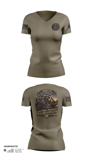 Womens Short Sleeve Vneck Shirt, 396th MCGA, Army, Teamtime, Team time, sublimation, custom sports apparel, team uniforms, spirit wear, spiritwear, sports uniforms, custom shirts, team store, custom team store, fundraiser sports, apparel fundraiser