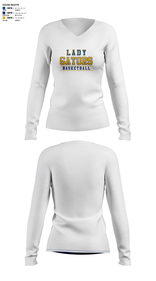 Womens Long Sleeve Vneck Shirt, Lady Gators Basketball, Women's Basketball, Teamtime, Team time, sublimation, custom sports apparel, team uniforms, spirit wear, spiritwear, sports uniforms, custom shirts, team store, custom team store, fundraiser sports, apparel fundraiser