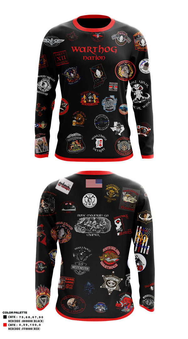 Long Sleeve Performance Shirt, Warthogs, other, Teamtime, Team time, sublimation, custom sports apparel, team uniforms, spirit wear, spiritwear, sports uniforms, custom shirts, team store, custom team store, fundraiser sports, apparel fundraiser