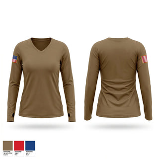 Womens Long Sleeve Vneck Shirt, Recruiting & retention command, National Guard, Teamtime, Team time, sublimation, custom sports apparel, team uniforms, spirit wear, spiritwear, sports uniforms, custom shirts, team store, custom team store, fundraiser sports, apparel fundraiser
